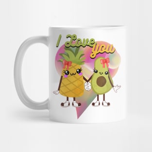 Avocado And Pineapple Cute, kawaii, i love you Mug